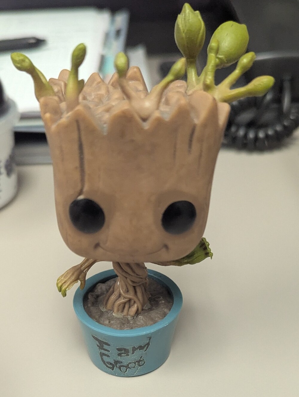 Marvel Funko Dancing Baby Groot Bobble Head in Blue Pot